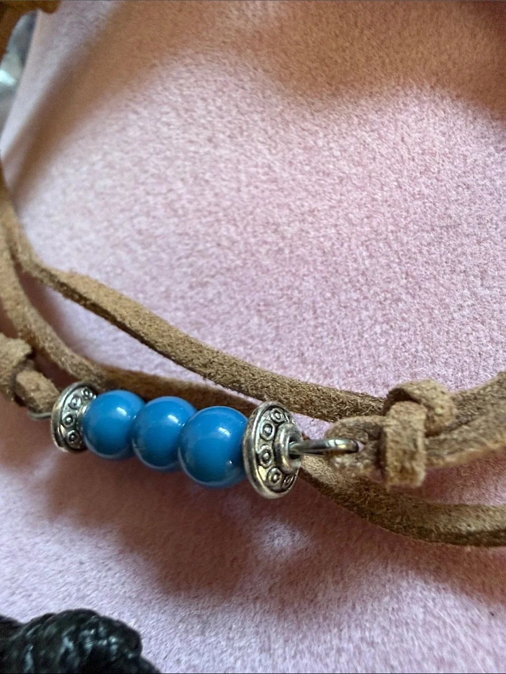Boho Multi-Strand Leather Bead Bracelets X2 Set, (J0295)